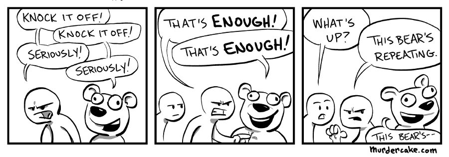 Five strips in and doing puns. Uh-oh.